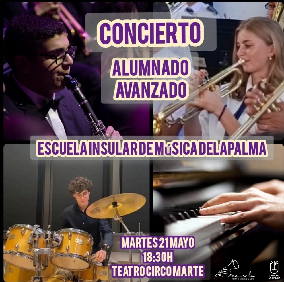 21 de mayo-18:00h- Teatro Circo de Marte-Santa Cruz de La Palma-Escuela Insular de Música.